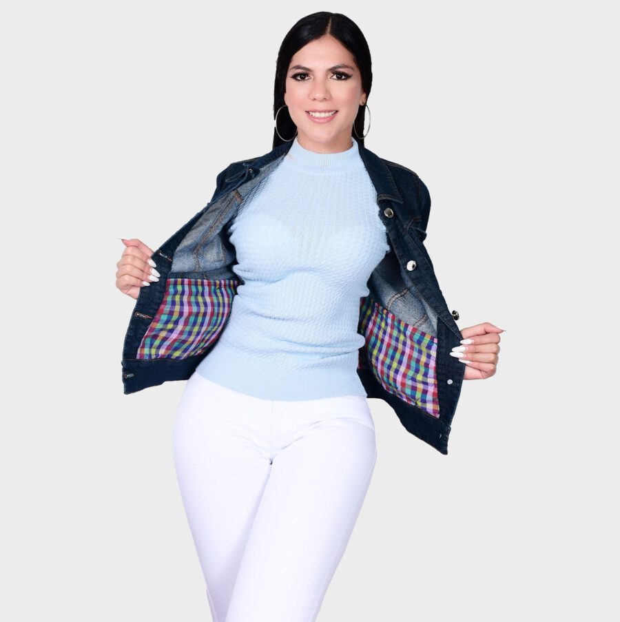 Chaqueta Jean Azul para Mujer - Imagen 2