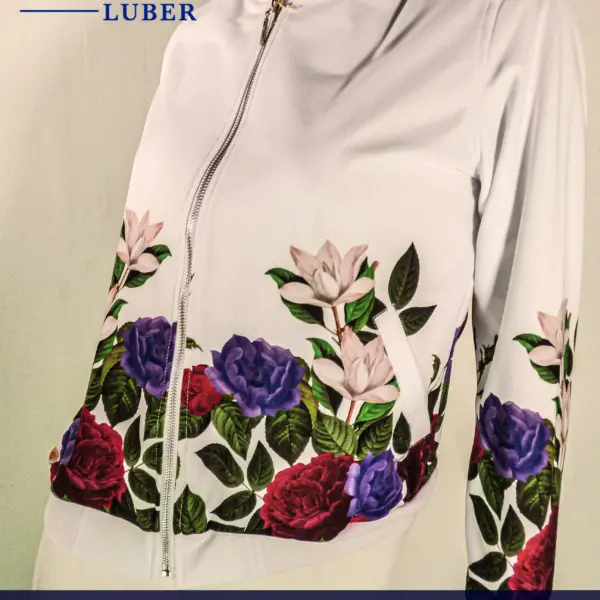 chaqueta estampado color blanco luber para dama